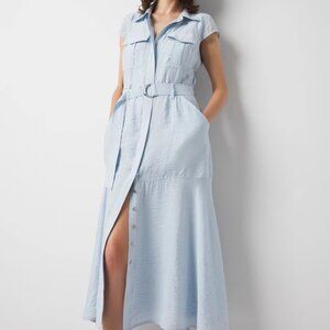 nwt WHITE HOUSE BLACK MARKET utility shirt dress 6 vintage indigo